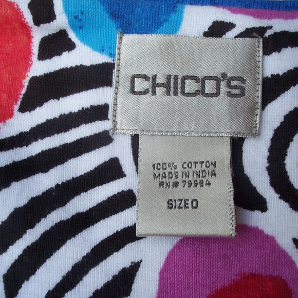 Chicos Top Sz S 0  Fish Sea Ocean Cap Sleeve Tee - Picture 6 of 7